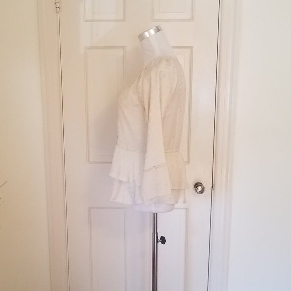 Rebecca Taylor Silk Longsleeve Blouse With Lace  2 - Picture 3 of 10